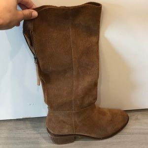 Cognac Calf-High Real Leather Boots